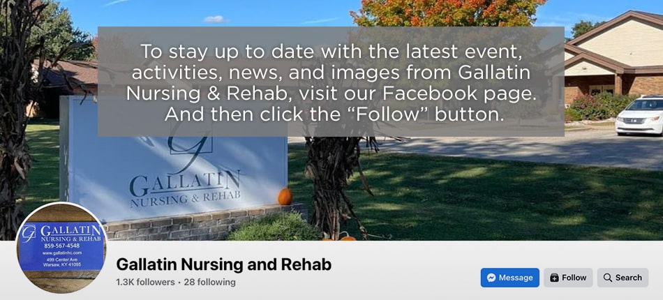 Gallatin Nursing and Rehab facebook page screenshot